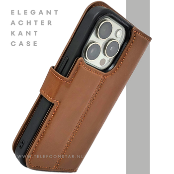iPhone 15 Pro 2-in-1 Bookcase Hoesje Bruin &ndash; Magnetisch & Stijlvol | Telefoonstar