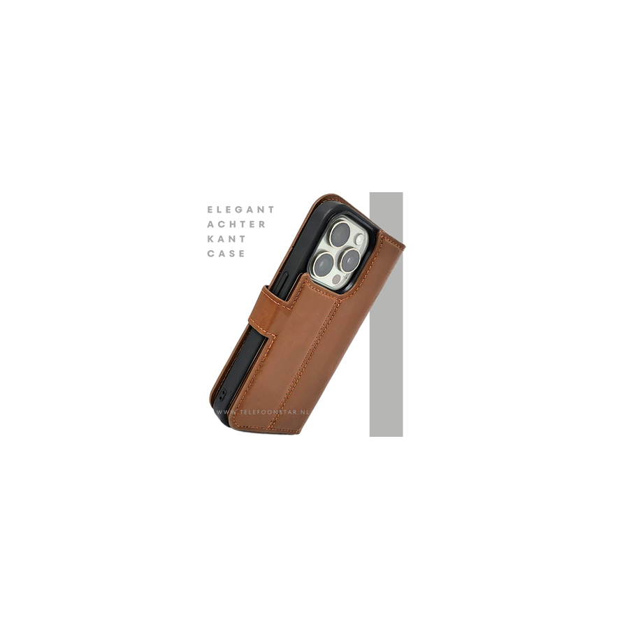 iPhone 15 Pro 2-in-1 Bookcase Hoesje Bruin &ndash; Magnetisch &amp; Stijlvol | Telefoonstar