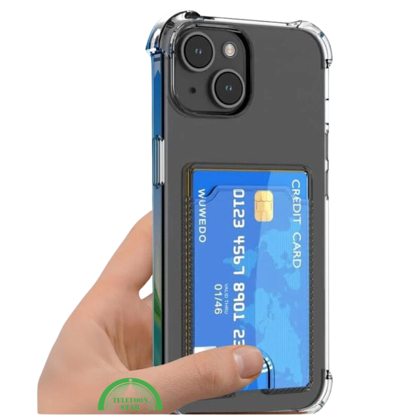 Transparant Shockproof Hoesje voor iPhone 14 met Kaarthouder Praktisch – foto 3