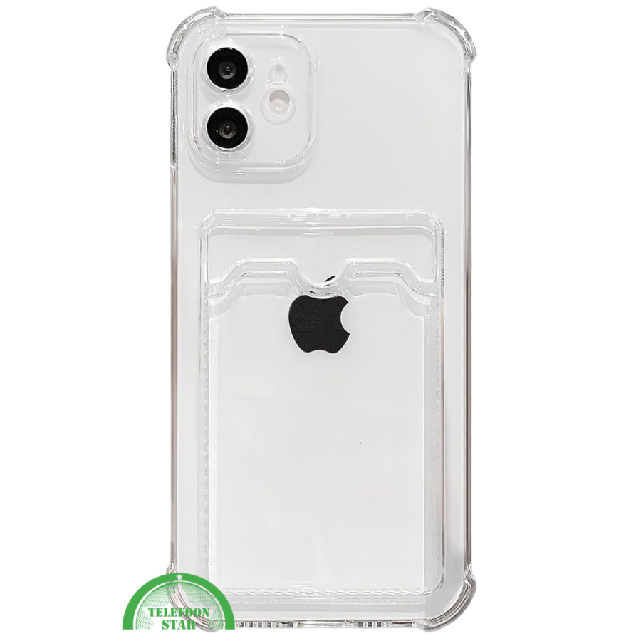 Transparant Hoesje voor iPhone 12 met Kaarthouder Handig, Slank &amp; Shockproof