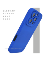 iPhone 16 Pro Blauw Hoesje Mat Design Met Verhoogde Camerabescherming