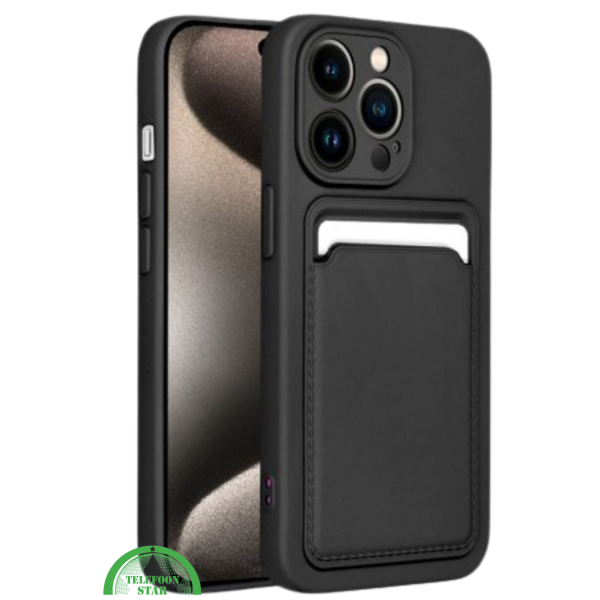 Zwart Hoesje voor iPhone 13 Pro Transparant met Kaartvak, Shockproof, Sterk &amp; Silicone – foto 5