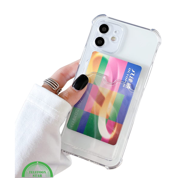 Transparant Hoesje voor iPhone 12 met Kaarthouder Handig, Slank &amp; Shockproof – foto 2