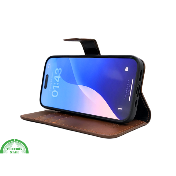 iPhone 16 Pro Max Insteekhoesje Bruin &ndash; Leren Look &amp; Stijlvolle Bescherming – foto 5