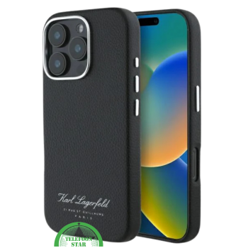 iPhone 16 Pro Leren Hoesje &ndash; Zwart | Luxe Bescherming met Tijdloos Design
