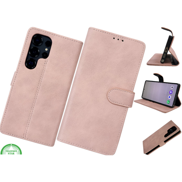 S25 Edge Lichtroze Boek Leer 100% – foto 2