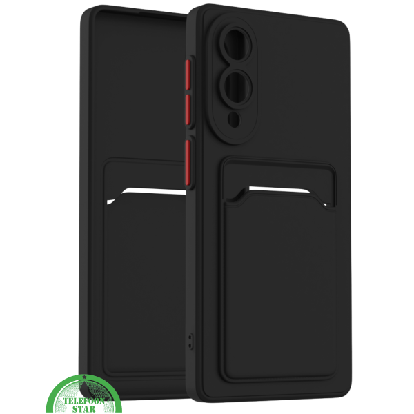Zwart Transparant Hoesje voor Samsung S25 Edge met Kaarthouder, Praktisch, Slank &amp; Schokbestendig – foto 3