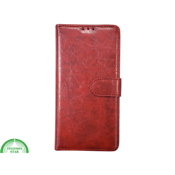 iPhone 16 Pro Max Bookcase Hoesje Rood &ndash; Vintage Leren Look met Magnetische Sluiting – foto 2
