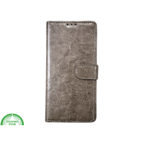 iPhone 16 Pro Max Bookcase Hoesje Taupe &ndash; Vintage Leren Look met Magnetische Sluiting – foto 2