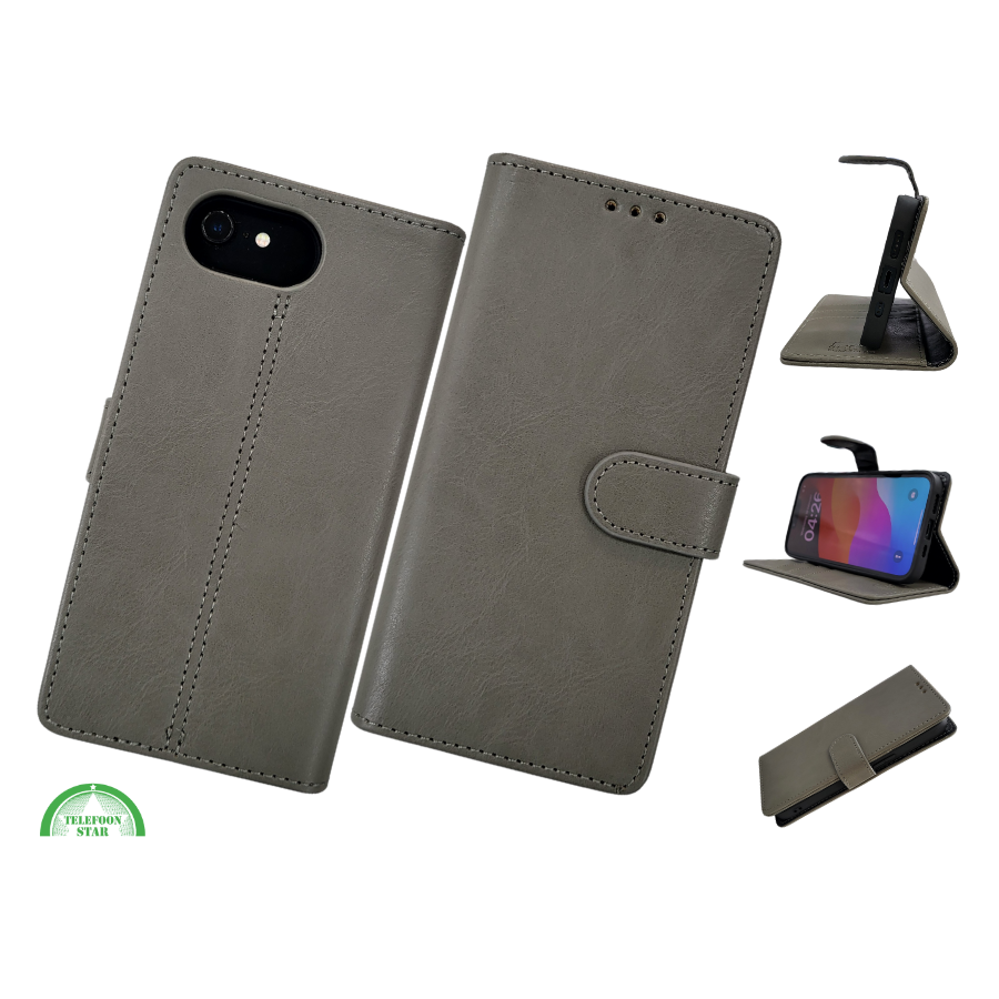 Boek case Grijs cover iPhone 16E 2025
