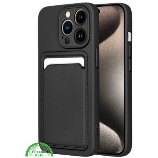 Zwart Hoesje voor iPhone 13 Pro Transparant met Kaartvak, Shockproof, Sterk &amp; Silicone – foto 3