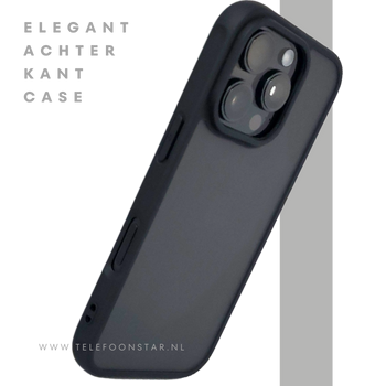 iPhone 16 Pro Zwart Hoesje Mat Design Strakke Achterkant Bescherming