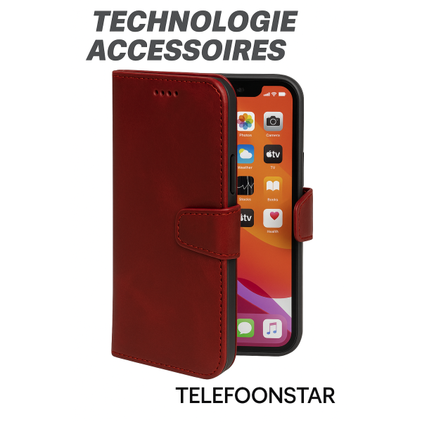 iPhone 15 Pro Max 100% leer hoesje | Ruimte voor drie pasjes | 2 in 1 functie | Rood – foto 9