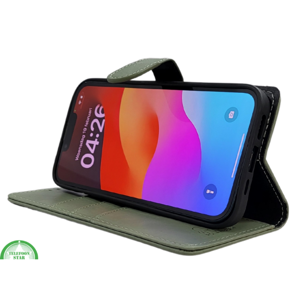 Boek case Groen cover iPhone 16E 2025 leer up – foto 3