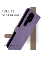 S25 Edge paars Boek Leer Stijlvolle en Beschermende Wallet lather