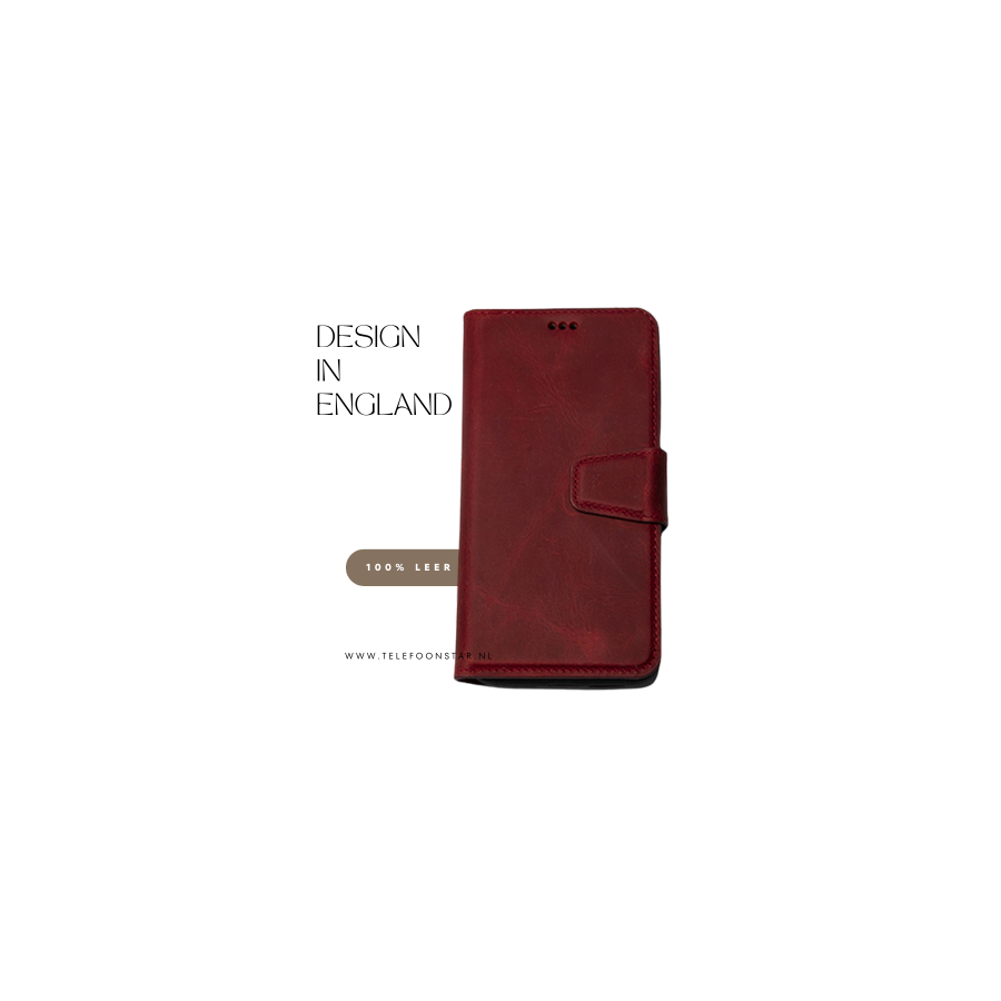 Hoesje Samsung Galaxy S25 Ultra Leer 100% Boekmodel 2 in 1 Rood