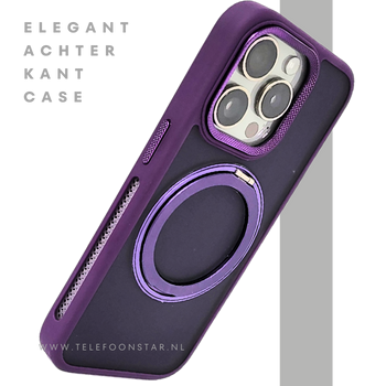 Paars iPhone 15 Pro Max Hoesje met Ringhouder &ndash; MagSafe & Kickstand | Telefoonstar.nl