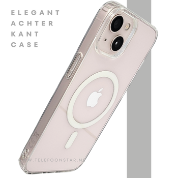 ClearMag Halo &ndash; Transparant iPhone 13 / 14 Hoesje met Witte Magneetring | Telefoonstar.nl