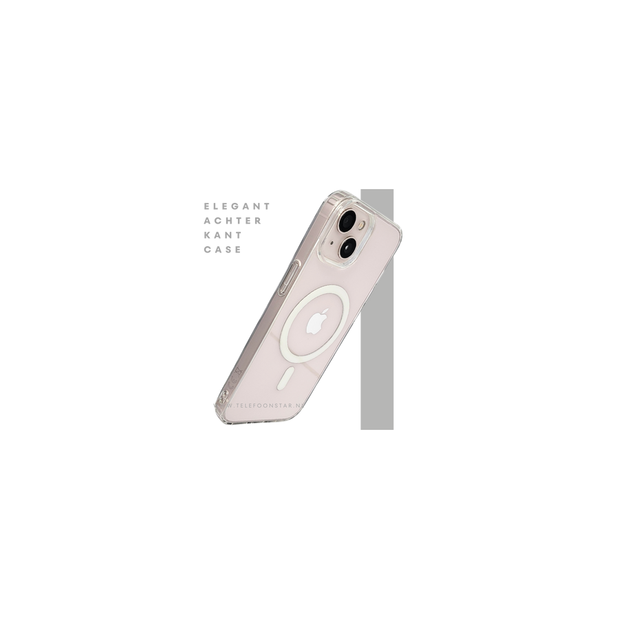 ClearMag Halo &ndash; Transparant iPhone 13 / 14 Hoesje met Witte Magneetring | Telefoonstar.nl