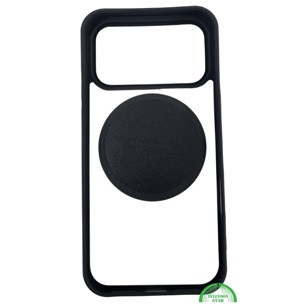 Mat Zwart iPhone 17 Pro Max Hoesje met Draaibare Ringstandaard – foto 2