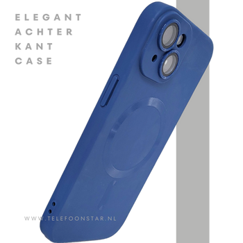 iPhone 15 Hoesje &ndash; Donkerblauw Met MagSafe Ondersteuning | Simpel, Sterk & Slim