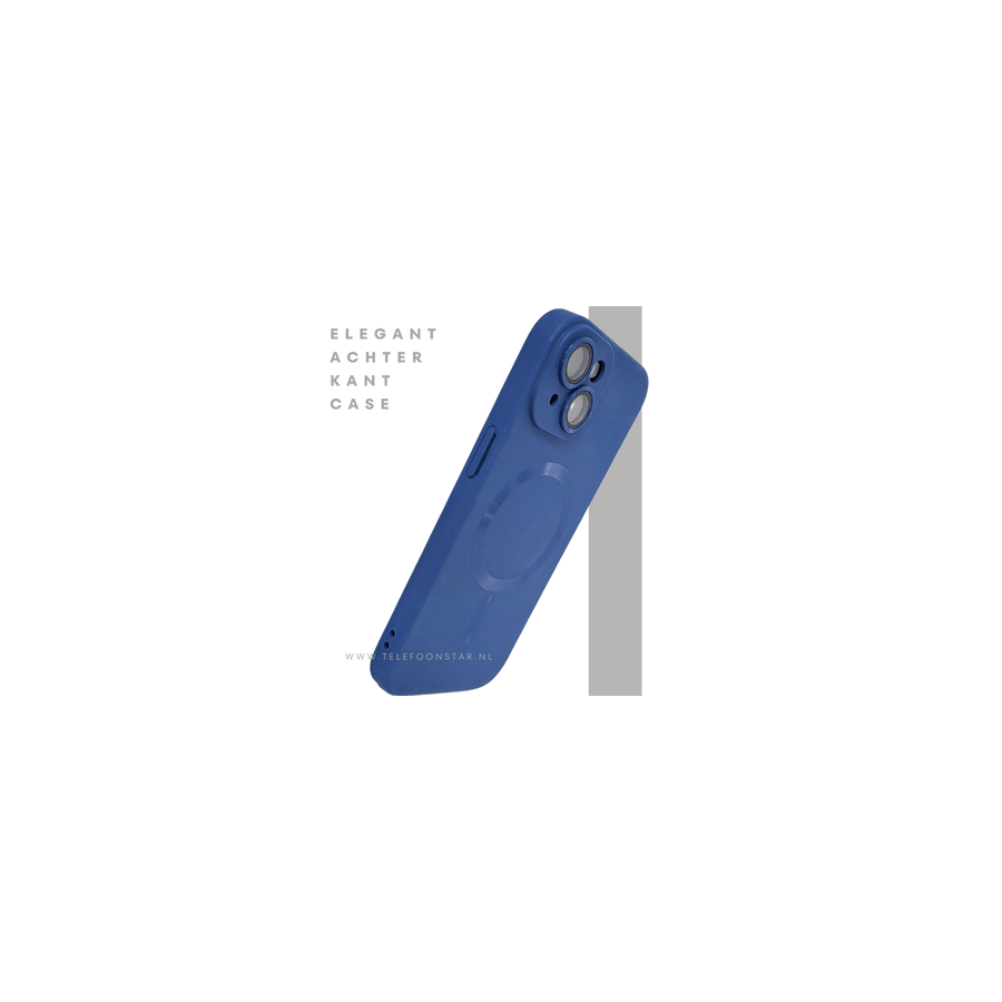 iPhone 15 Hoesje &ndash; Donkerblauw Met MagSafe Ondersteuning | Simpel, Sterk &amp; Slim