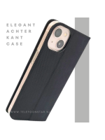 Zwart Bookcase Hoesje iPhone 13 / 14 &ndash; Met Structuur en Pasjeshouder | &euro;14,95