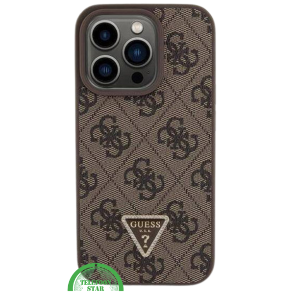 iPhone 15 Pro Beste Stoffen Hoesje &ndash; Bruin Design met Logo en Premium Bescherming – foto 2