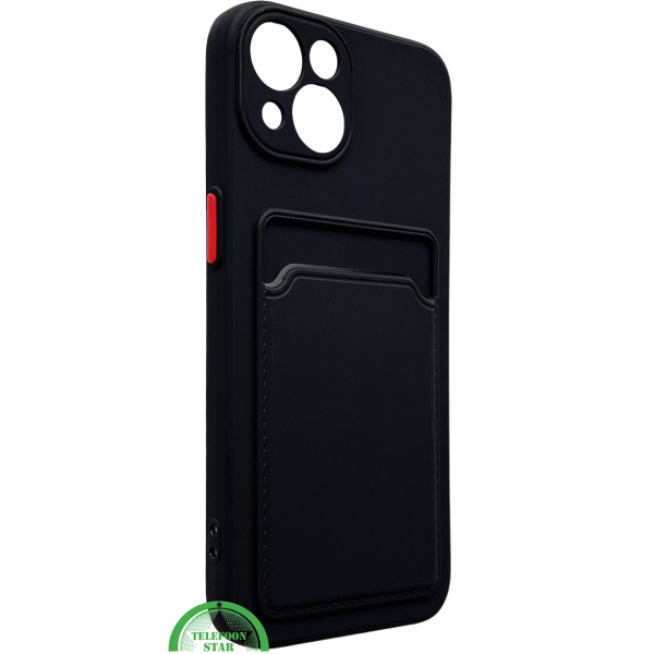 Zwart Transparant Shockproof Hoesje voor iPhone 15 met Kaarthouder &ndash; Praktisch &amp; Supersterk – foto 3