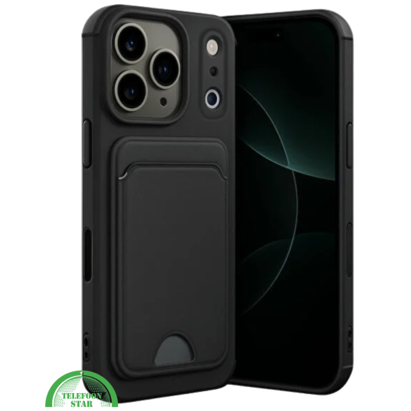 Zwart Hoesje voor iPhone 13 Pro Transparant met Kaartvak, Shockproof, Sterk &amp; Silicone – foto 4