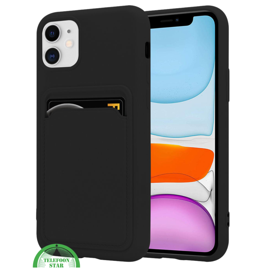 Hoesje voor iPhone 12 Mini &ndash; Transparant met Kaarthouder,Handig, Slank &amp; Shockproof