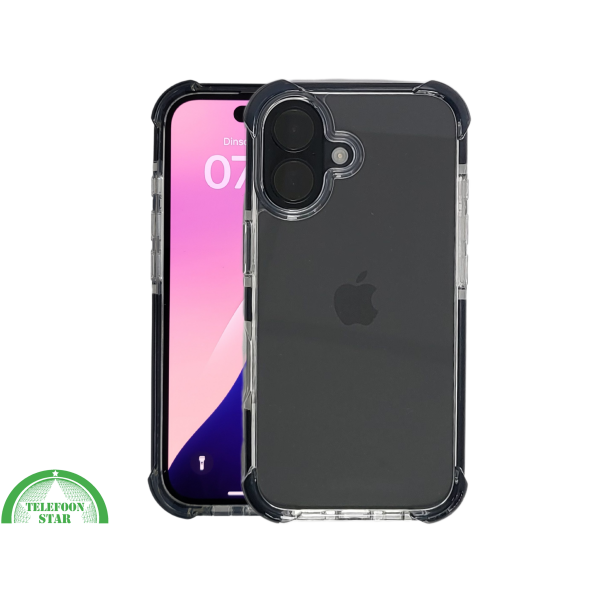 hoesje doorzichtig zwarte randen silicone draadloos oplaad voor iPhone 17 – foto 3