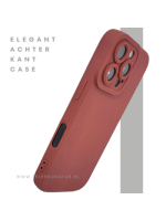 iPhone 16 Pro Donkerrood Hoesje Mat Design Met Verhoogde Camerabescherming