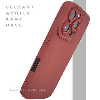 iPhone 16 Pro Donkerrood Hoesje Mat Design Met Verhoogde Camerabescherming