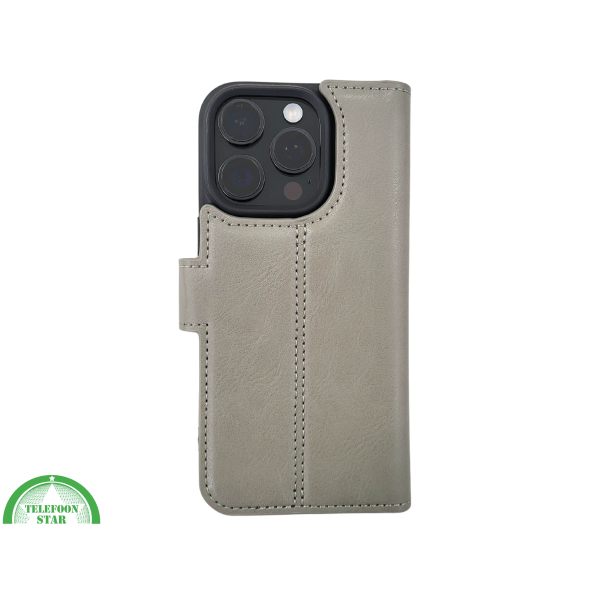 iPhone 16 Pro Max Insteekhoesje Olijfgroen &ndash; Leren Look met Open Bovenkant – foto 3