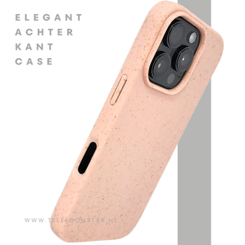 iPhone 16 Pro Lichtroze Eco Hoesje Biologisch Afbreekbare Matte Bescherming