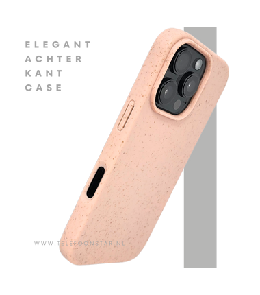 iPhone 16 Pro Max Lichtroze Eco Hoesje Biologisch Afbreekbare Matte Bescherming
