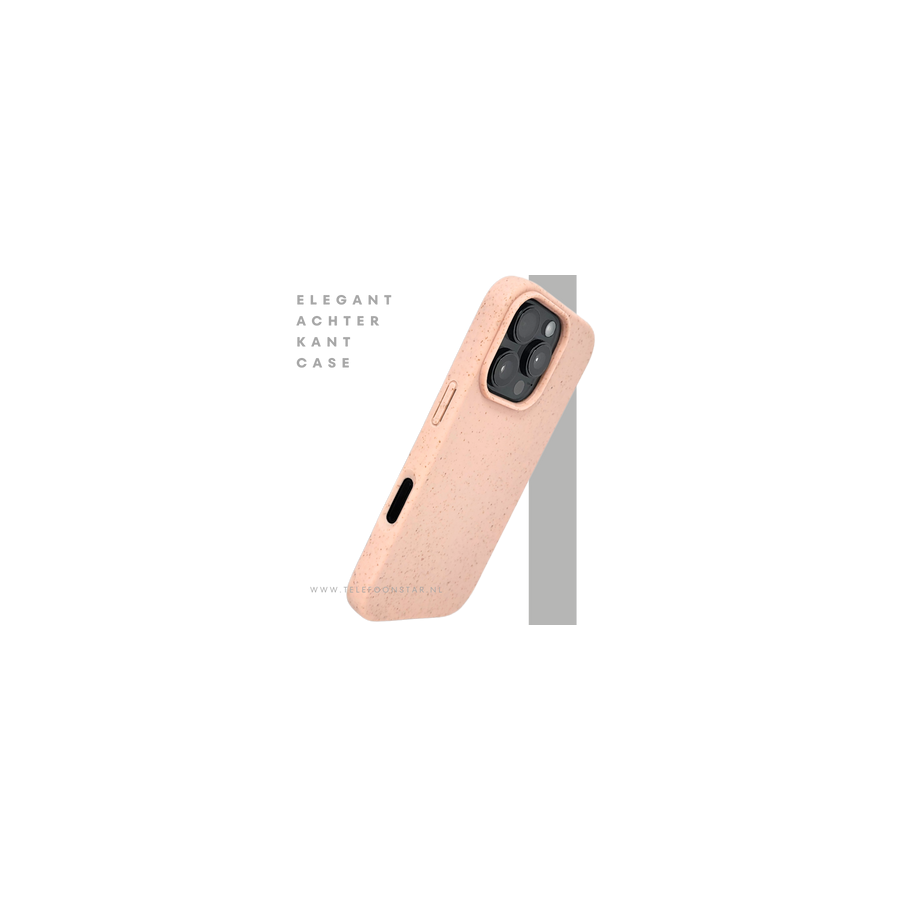 iPhone 16 Pro Max Lichtroze Eco Hoesje Biologisch Afbreekbare Matte Bescherming