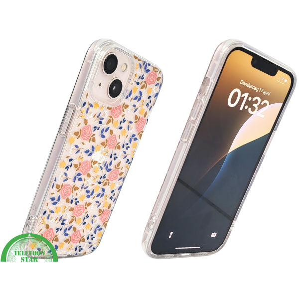 RoseLeaf Soft Case &ndash; iPhone 13 / 14 Bloemen Hoesje met Rozen | Telefoonstar.nl – foto 2