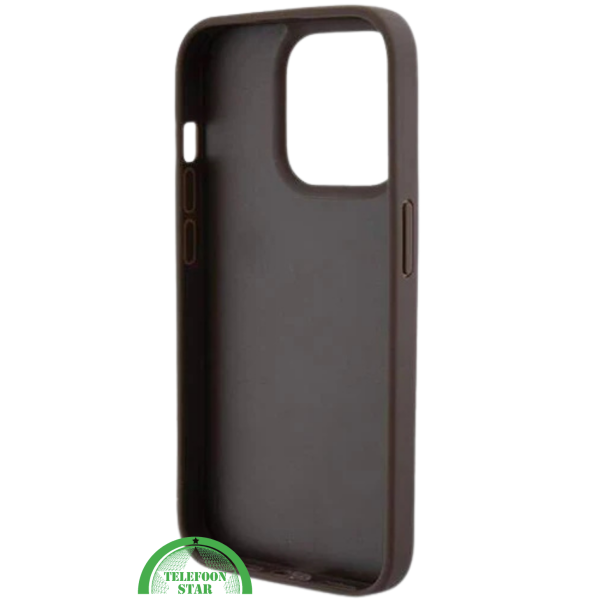 iPhone 15 Pro Beste Stoffen Hoesje &ndash; Bruin Design met Logo en Premium Bescherming – foto 3