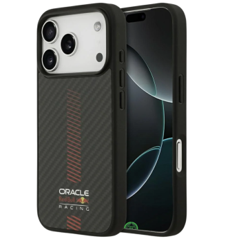 Hoesje voor iPhone 17 Pro Zwart Carbon Look met Rode Accentlijn