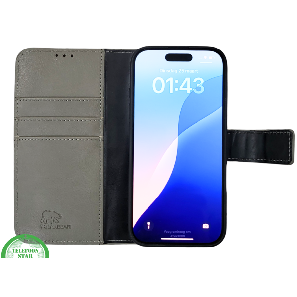 iPhone 16 Pro Max Insteekhoesje Olijfgroen &ndash; Leren Look met Open Bovenkant – foto 7
