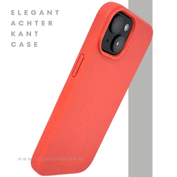 iPhone 15 Hoesje &ndash; Oranje Met Spikkeltextuur | Fel, Fris & Functioneel