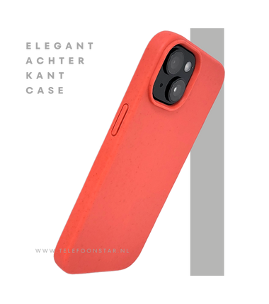 iPhone 15 Hoesje &ndash; Oranje Met Spikkeltextuur | Fel, Fris & Functioneel