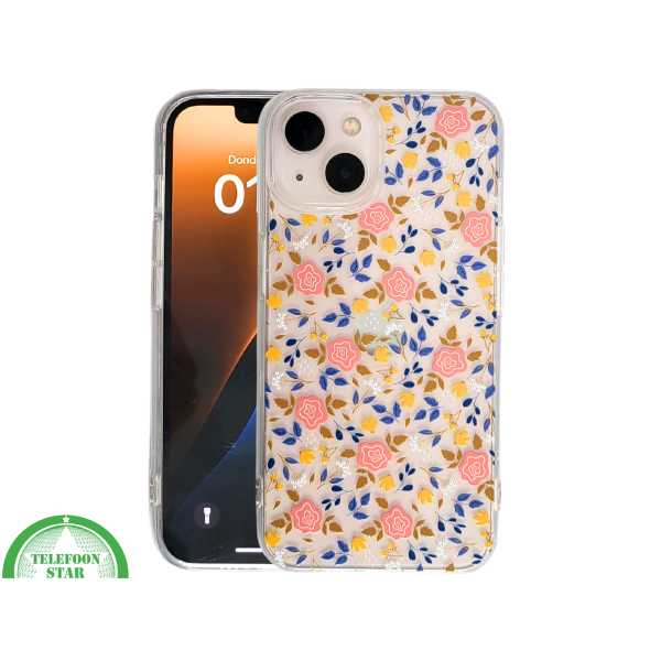 RoseLeaf Soft Case &ndash; iPhone 13 / 14 Bloemen Hoesje met Rozen | Telefoonstar.nl – foto 3