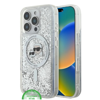 iPhone 16 Pro Glitter Hoesje &ndash; Transparant Zilver | Luxe Bescherming met Sprankelende Stijl