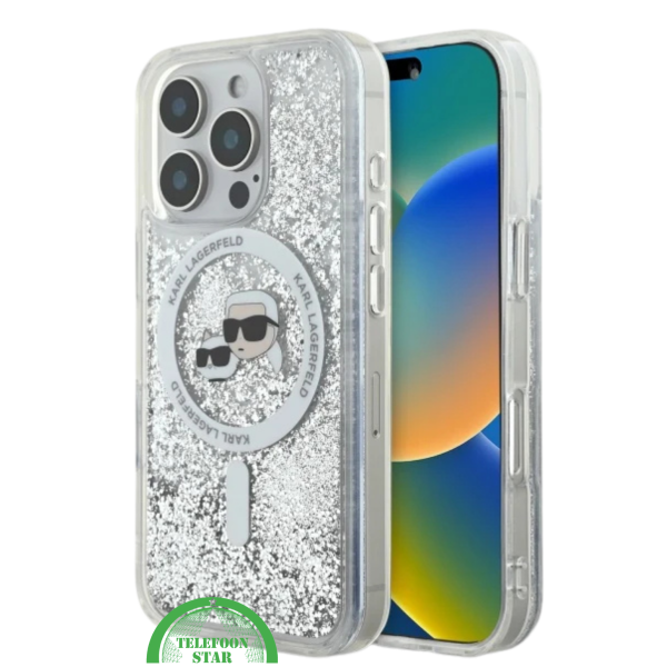 iPhone 16 Pro Glitter Hoesje &ndash; Transparant Zilver | Luxe Bescherming met Sprankelende Stijl – foto 5