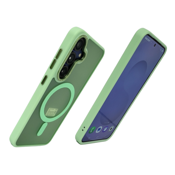 Samsung Galaxy S25 MagSafe Hoesje &ndash; Transparant met Groen | Magnetisch &amp; Schokbestendig – foto 3