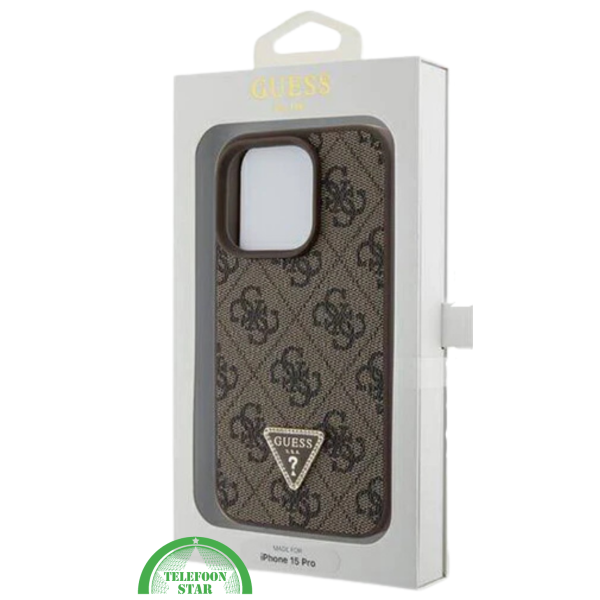 iPhone 15 Pro Beste Stoffen Hoesje &ndash; Bruin Design met Logo en Premium Bescherming – foto 4