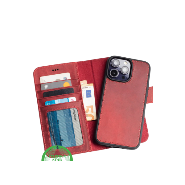 Rood Bookcase Hoesje iPhone 14 Pro Max &ndash; Luxe &amp; 360&deg; Bescherming | Telefoonstar – foto 2